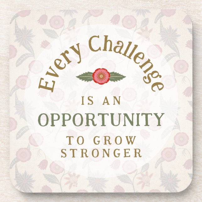 "Grow Stronger" Affirmation Coaster (Front)