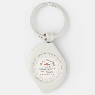 "Grow Stronger" Affirmation Metal Keychain