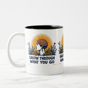 Grow Through What You Go Through Botanical Two-Tone Coffee Mug