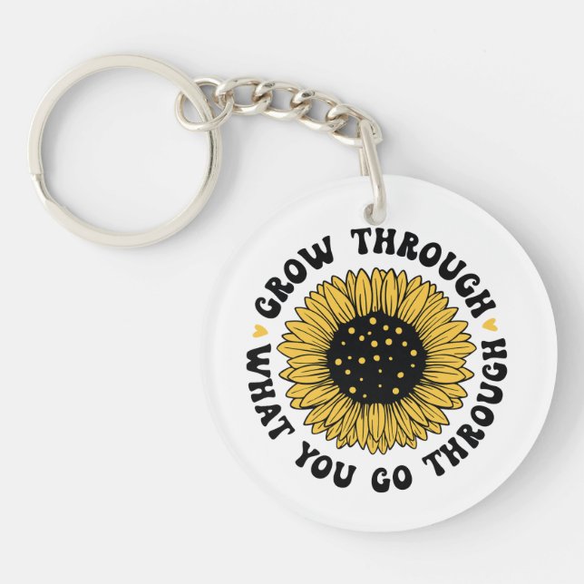 Grow through what you go through. key ring (Front)