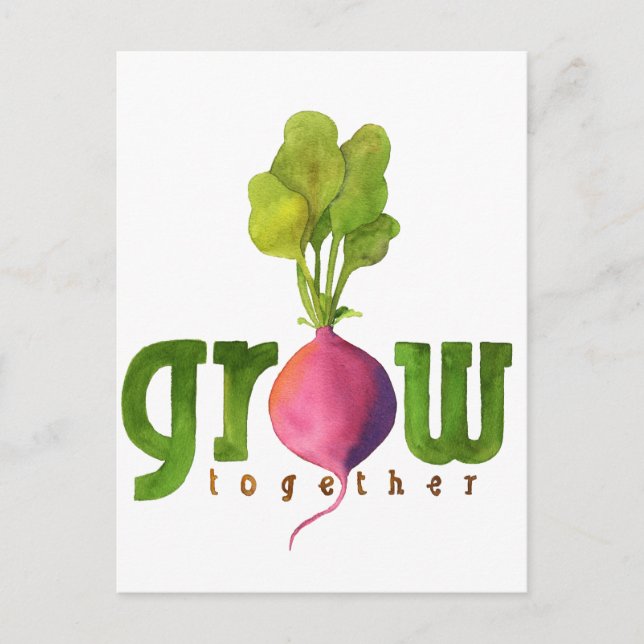 Grow Together Radish Postcard (Front)