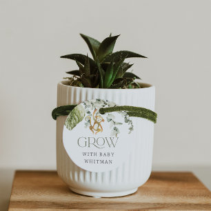 "Grow With Baby" Boho Safari Baby Shower Plant Favour Tags