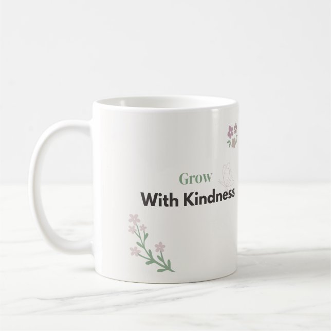 Grow With Kindness Teacher Floral  Coffee Mug (Left)