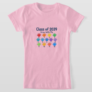 Grow With Me Class Of 2039 Shirt Handprint Keeps