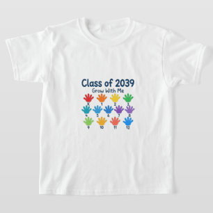 Grow With Me Class Of 2039 Shirt Handprint Keeps