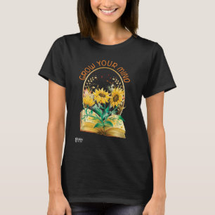 Grow Your Mind Book for Dark Colour T-Shirt