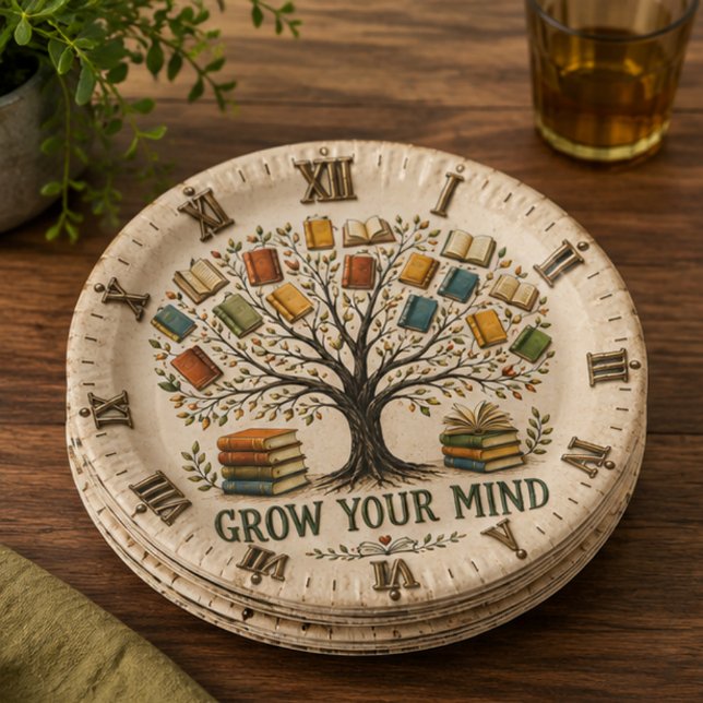 Grow Your Mind Book  Reading Teacher Gift Paper Plate (Creator Uploaded)