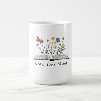 Grow Your Mind Flower Book T-Shirt Coffee Mug