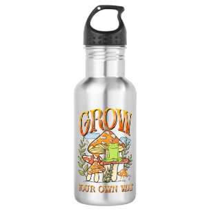 "Grow Your Own Way" Meditating Frog & Mushroom 532 Ml Water Bottle