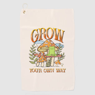 Grow Your Own Way – Meditating Frog & Mushroom Golf Towel