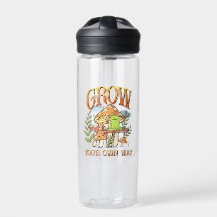 "Grow Your Own Way"   Meditating Frog & Mushroom Water Bottle
