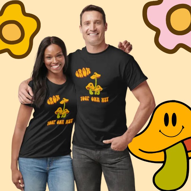 Grow Your Own Way Mushrooms 70's inspired T-Shirt (Creator Uploaded)