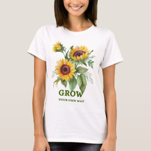 Grow Your Own Way Watercolor Sunflower Tee