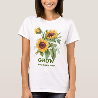 Grow Your Own Way | Watercolor Sunflower Tee