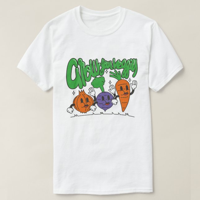 Grow Your Veggies T-Shirt (Design Front)