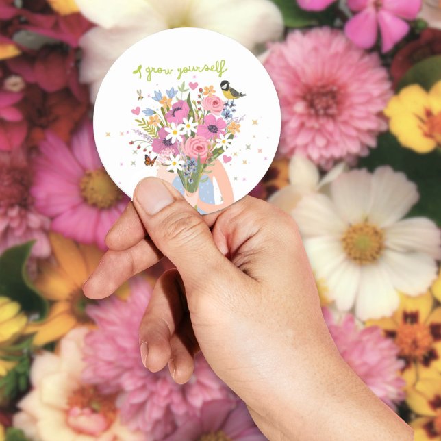 “Grow Yourself” Circle Sticker (Creator Uploaded)