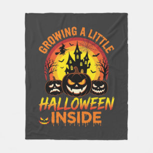 Growing a Little Halloween Inside Haunted Pumpkin Fleece Blanket
