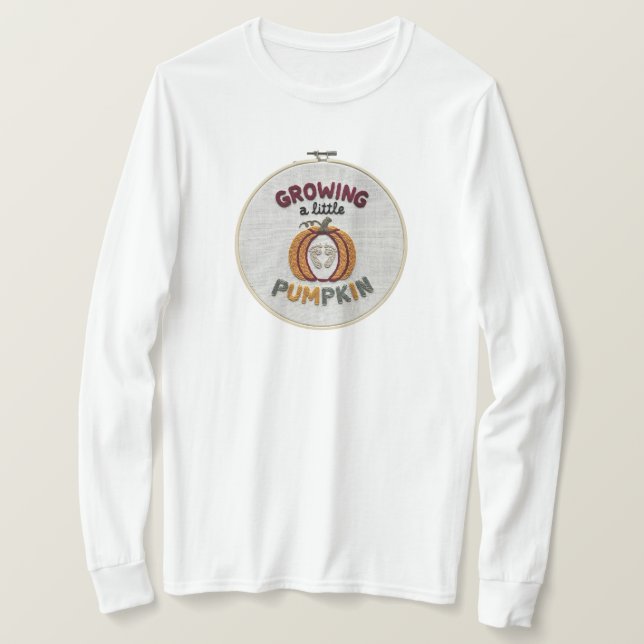 Growing a Little Pumpkin Fall Pregnancy T-Shirt (Design Front)