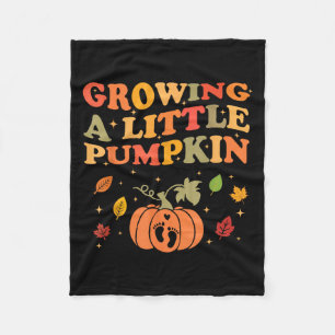 Growing A Little Pumpkin Halloween Pregnancy Annou Fleece Blanket