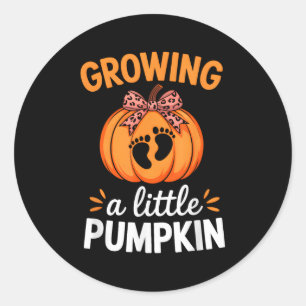 Growing A Little Pumpkin Maternity Thanksgiving Mo Classic Round Sticker