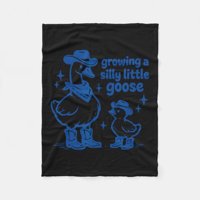 Growing A Silly Little Goose Pregnancy Fleece Blanket (Front)