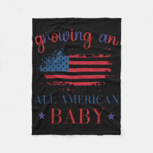 Growing An All American Baby Pregnancy Announcemen Fleece Blanket