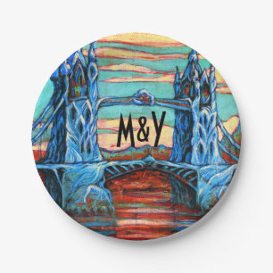 Growing Bridge in a fantasy city Dinner Plate