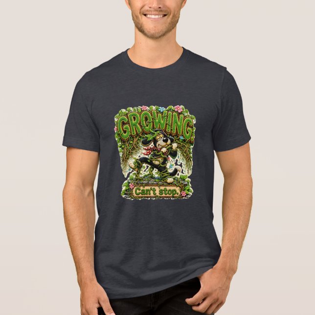 Growing Can't Stop Personalised Funny Nature Tri-Blend Shirt (Front)