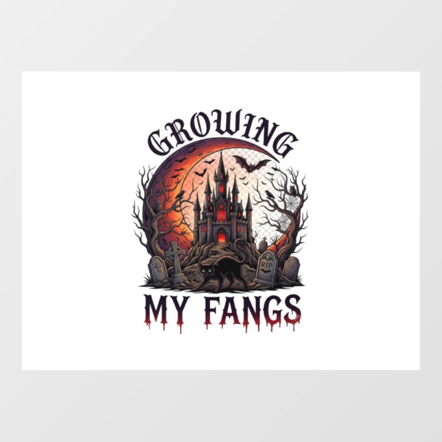Growing Fangs Halloween Haunted Castle Black Cat M (Sheet)