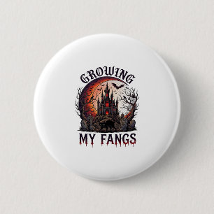 Growing Fangs Halloween Haunted Castle Black Cat M 6 Cm Round Badge