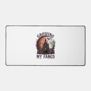 Growing Fangs Halloween Haunted Castle Black Cat M Desk Mat