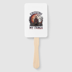 Growing Fangs Halloween Haunted Castle Black Cat M Hand Fan