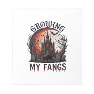 Growing Fangs Halloween Haunted Castle Black Cat M Notepad