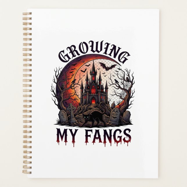 Growing Fangs Halloween Haunted Castle Black Cat M Planner (Front)