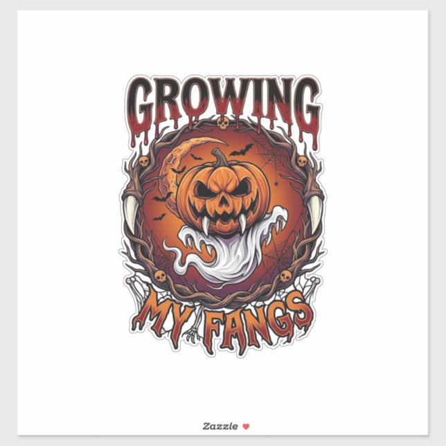 Growing Fangs Vampire Pumpkin Ghost Bats Skulls (Sheet)