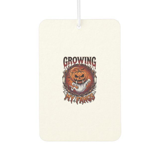 Growing Fangs Vampire Pumpkin Ghost Bats Skulls Car Air Freshener (Front)