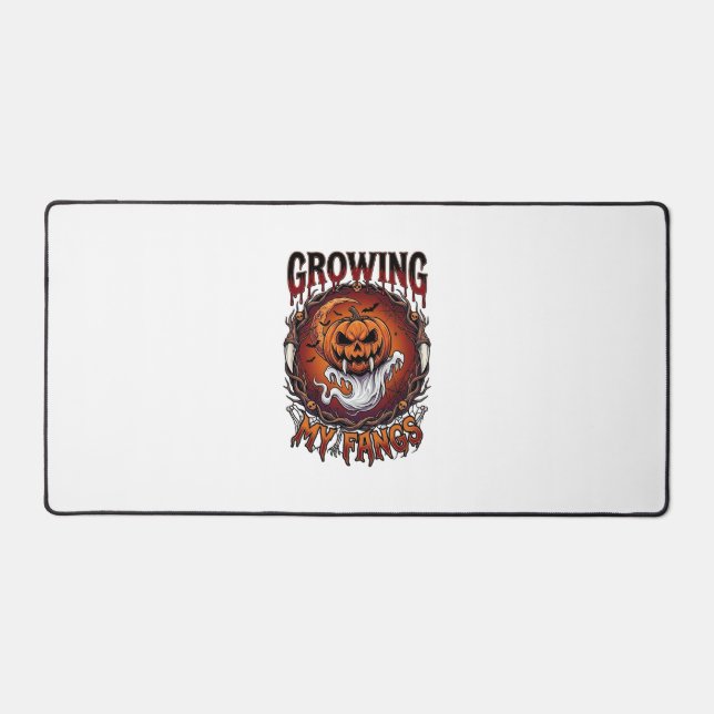 Growing Fangs Vampire Pumpkin Ghost Bats Skulls Desk Mat (Front)