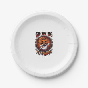 Growing Fangs Vampire Pumpkin Ghost Bats Skulls Paper Plate