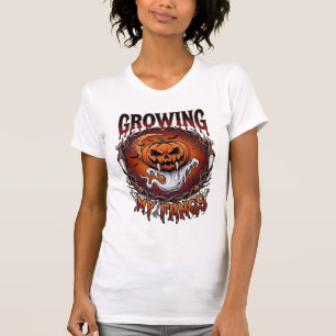 Growing Fangs Vampire Pumpkin Ghost Bats Skulls T-Shirt