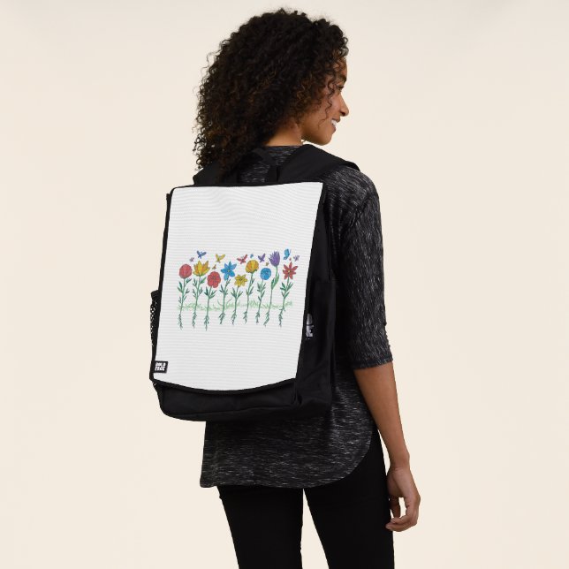 Growing flowers design backpack (Worn)
