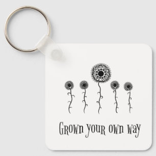 Growing flowers key ring