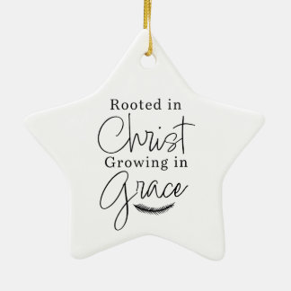 Growing in Grace Black and White Star Christmas Ceramic Tree Decoration