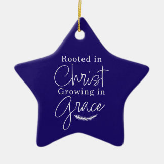 Growing in Grace Blue and White Star Christmas Ceramic Tree Decoration