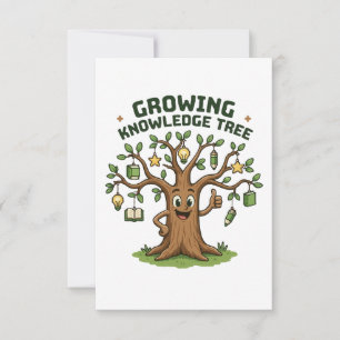 Growing Knowledge Tree School Teacher Student Thank You Card