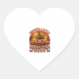 Growing Little Halloween Inside Pumpkins Haunted C Heart Sticker