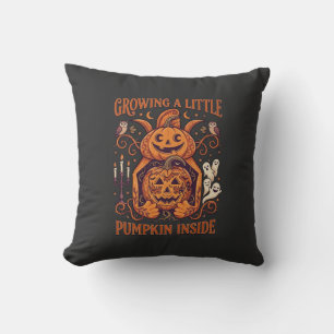 Growing Little Pumpkin Inside Halloween Pumpkins G Cushion