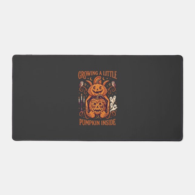 Growing Little Pumpkin Inside Halloween Pumpkins G Desk Mat (Front)