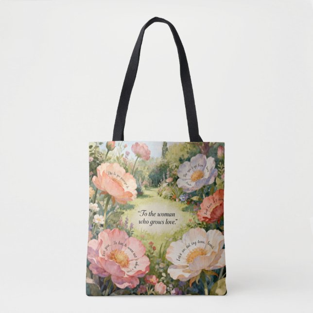 Growing Love: Botanical Mum Tote Bag (Front)