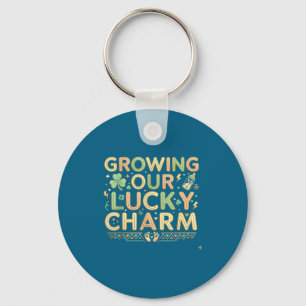 Growing lucky charm st patricks day twins pregnanc key ring