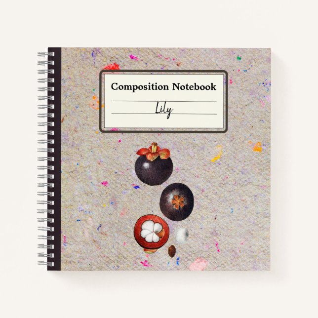 Growing Mangosteen Personalised Composition Notebook (Front)